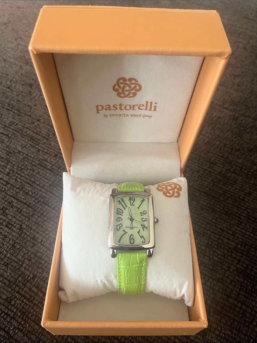 Invicta Pastorelli Lime Green Genuine Leather Strap Watch